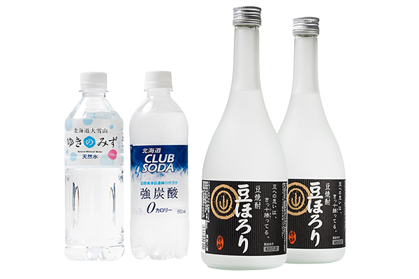 焼酎豆ほろり＜720ml×2本＞　※炭酸水＆ミネラルウォーター付