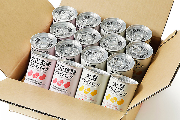 十勝産大豆と大正金時のドライパック缶＜計16缶＞